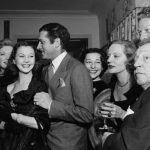 Vivien Leigh, Laurence Olivier and Tallulah Bankhead at a party given by Hedda Hopper, 1950